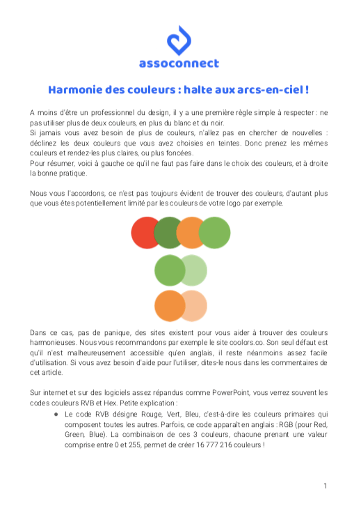 Guide du designer - AssoConnect