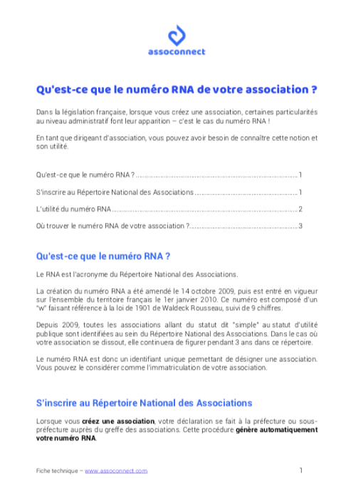 Fiche technique_numéro RNA_AssoConnect
