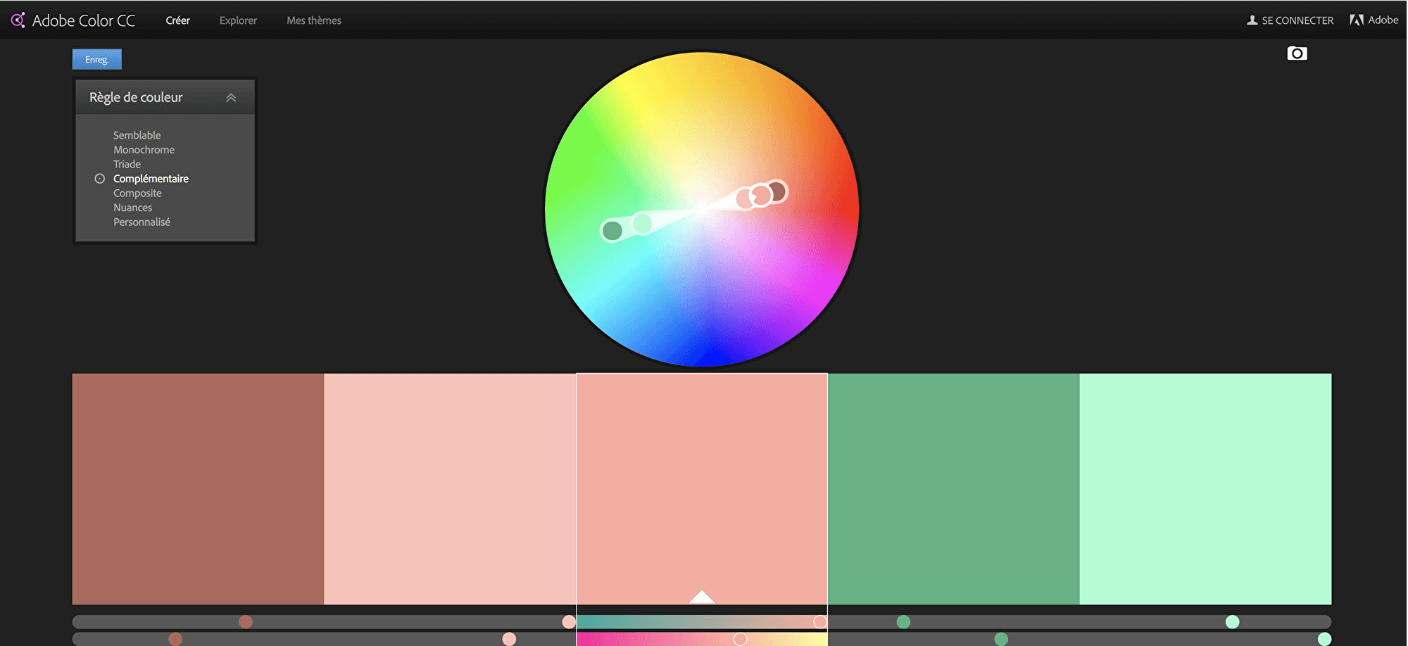 capture d'écran adobe color